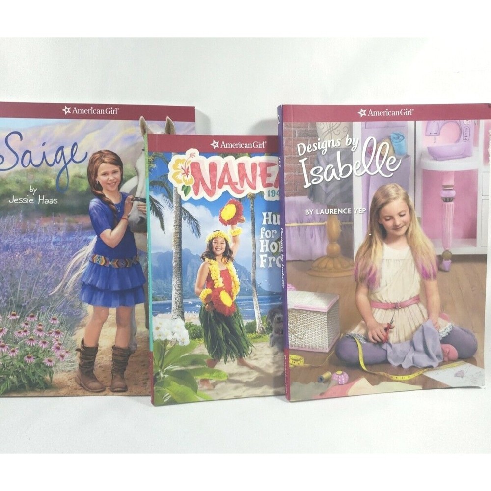 Lot of 3 American Girl Doll Series Books Nanea Isabelle  Saige